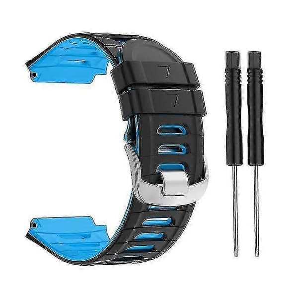 Kiseldioxidarmband för Garmin-Forerunner 920xt Band Smartklocka Armband Looparmband Black blue