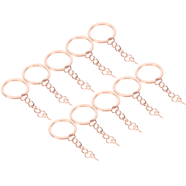 10 stk Dekorative Nøkkelringer Nøkkelringdeler med Skruveøye Stiftkobling DIY-Tilbehør Rose Gold 30mm / 1.2in