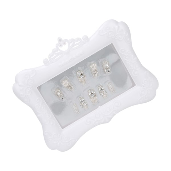 10 stk / Eske Strass Faux Pearl Falske Negle Dam Full Dekning Falsk Negletupp