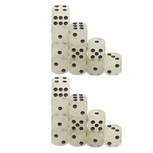 20 Pieces Glow in the Dark Dice Medium Black Dot Classic Plastic 6-Sided Dice Tabletop Game Dice for Board Games