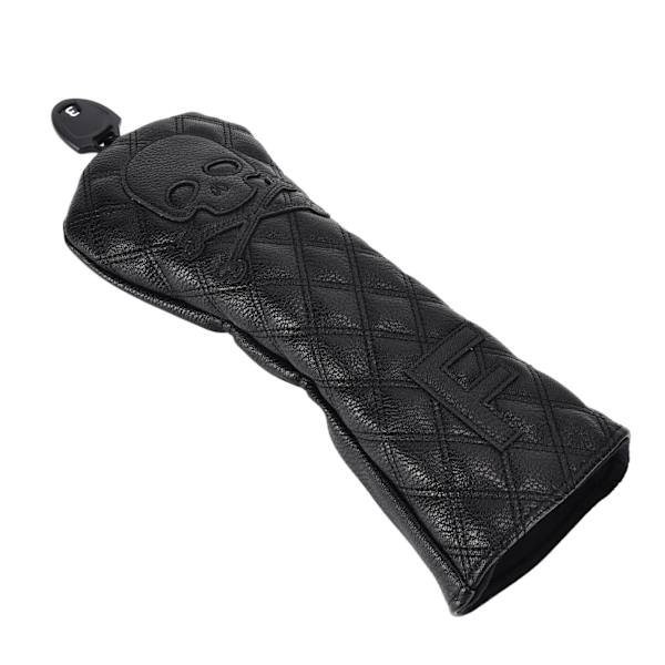 PU Læder Golf Wood Head Covers Vandafvisende Golf Skull Mønster Putter Club Headcover Beskytter Nummer 3
