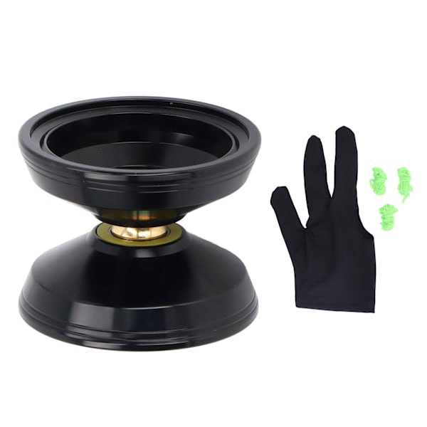 Svarar inte Yoyo Professionell aluminiumlegering Yoyo Toy Födelsedagspresent med stränghandske för barn Svart