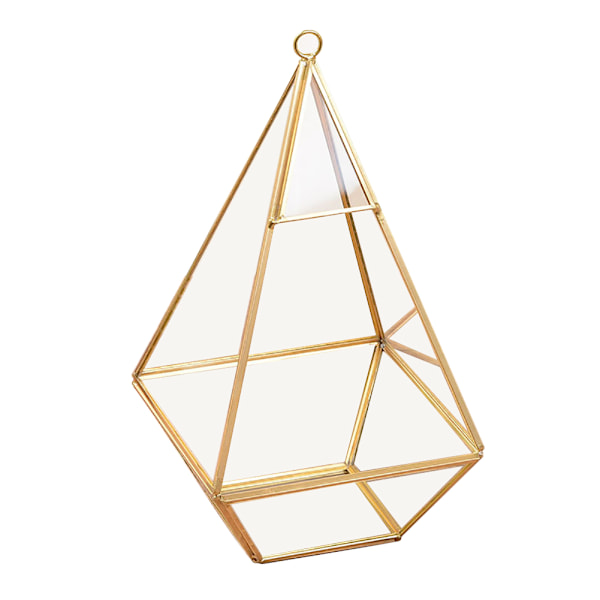Geometrisk Transparent Glas Blomrum Glas Ringæske Vielsesring Smykkeskrin Hjemindretning