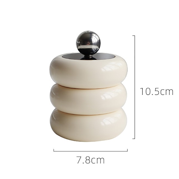 Nordisk Stil Qtip Holder Dispenser Bord Støvfri Bomuldspind Opbevaringsbeholder Donut Form Makeup Opbevaringsboks med Låg Mælkehvid 3 Lag