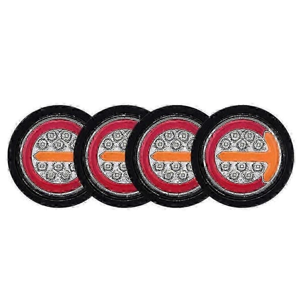 4x LED-baklys Kompatibel med tilhenger, 4/5 tommer, 12v, 24v, dynamisk baklys, GT