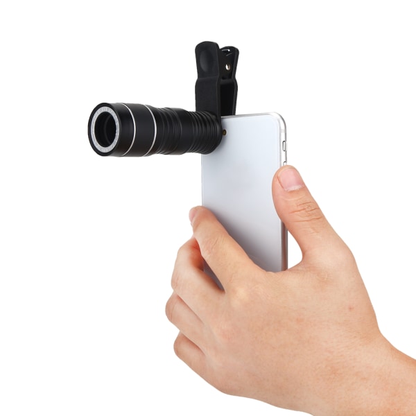 Utomhus Mini Portable 12 Times Focusing Phone Monoculer Smartphone Telescope (Silver)