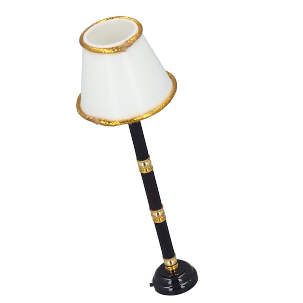 1:12 Dollhouse Miniatyr golvlampa Batteridriven LED-lampa Modell Leksak Naturtrogen utsökt metalldockor Husmöbler Dekor
