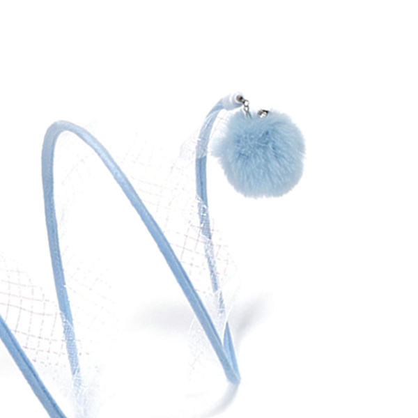 Vikt katttunnel med rullande boll Hopfällbar S-form Interactive Pet Play Tunnels Tube for Home Indoor Blue