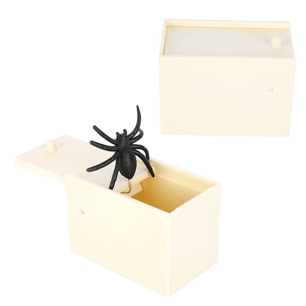 Simulering Fake Spider Box Rolig Trick Prank Toy Present för Halloween April Fool's Day