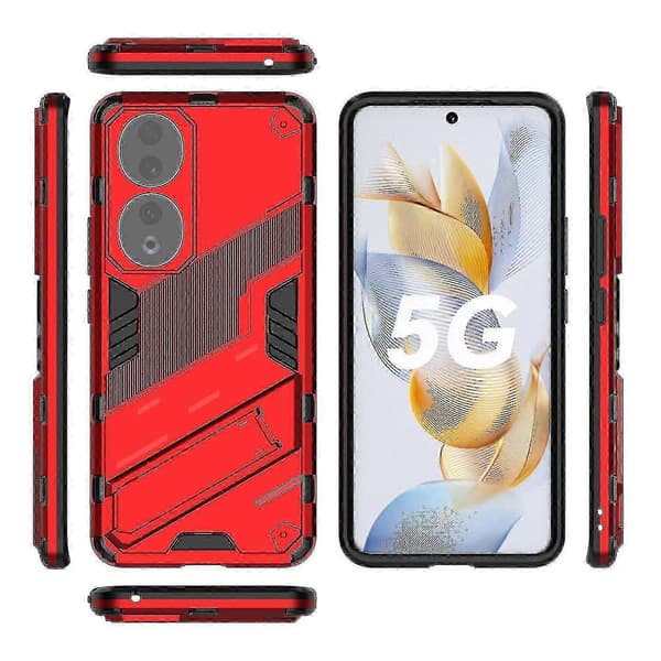 For Honor 90 - Støtsikkert PC + TPU-telefondeksel med støtte Red