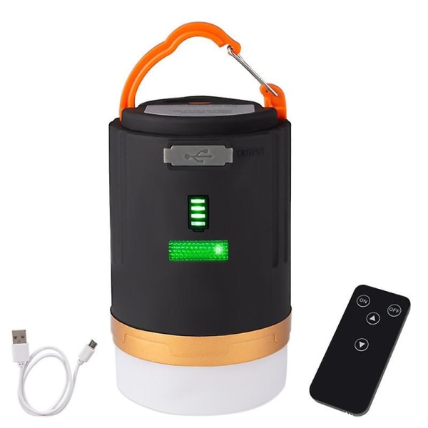 Campinglykta, USB Uppladdningsbar campinglampa Ficklampor Power Bank, campingljus med magnetisk bas 4 lägen vattentät