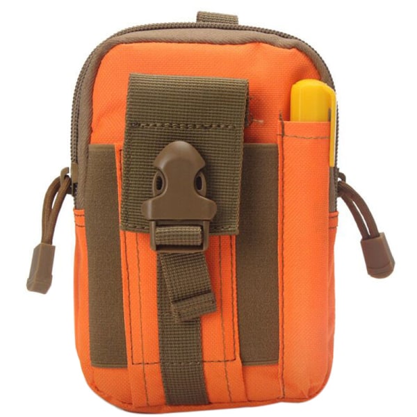 Bärbar utomhus taktisk väska Orange midjepaket Mobiltelefon Bär löpbälte Multifunktionell väska för camping, vandring, fiske, modell: orange