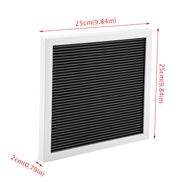 25cm*25cm Meddelande Plast Brevtavla Skylt Utbytbara bokstäver Siffror Rumsdekor (vit ram)