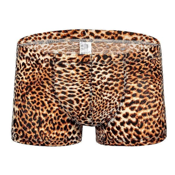 Leopardmønstrede herreundertøy, lav midje, svetteabsorberende og flat vinkel L