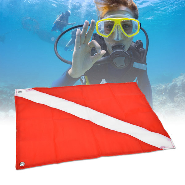 Rød og hvit dykkeflagg sikkerhetssignalmarkør for dykking Snorkling undervannssport (50*60 cm)
