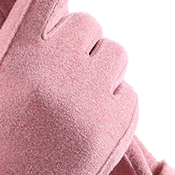 Vinterhandsker Halvfinger Varme Forbedrede Touchscreen Polyester Handsker til Kvinder Voksne Løbetur Ridning Koldt Vejr Rosa