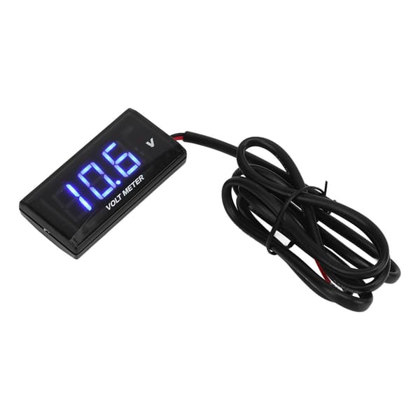 Universal LCD Motorcykel Voltmeter Ultra Tunn Vattentät Voltmeter med Vänsterfäste DC12V Blå