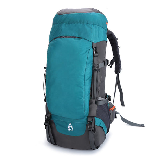 Ryggsekk Oxford stoff Pustende slitesterkt spenne Design Klatre-ryggsekk for fotturer Camping 65L Lake Blue