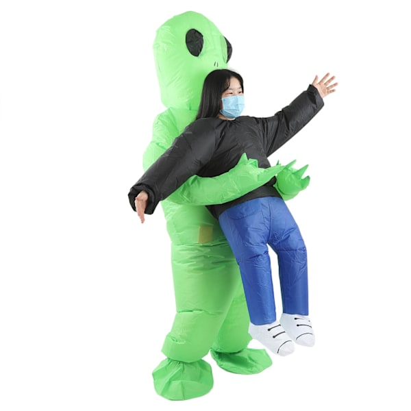 Uppblåsbara Alien Rider-kostymer Innovativt roligt Vattentät Alien Carry People-dräkt för Cosplay Party Festival Barn (för 120-140 cm)