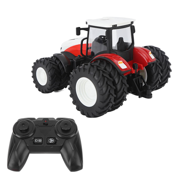 1/24 2,4G Fjärrkontroll Traktorleksak Barn RC-traktor 4-kanals 8-hjul Småbarn Lantbruksfordon Leksaker för över 3 år Pojkar Flickor Röd