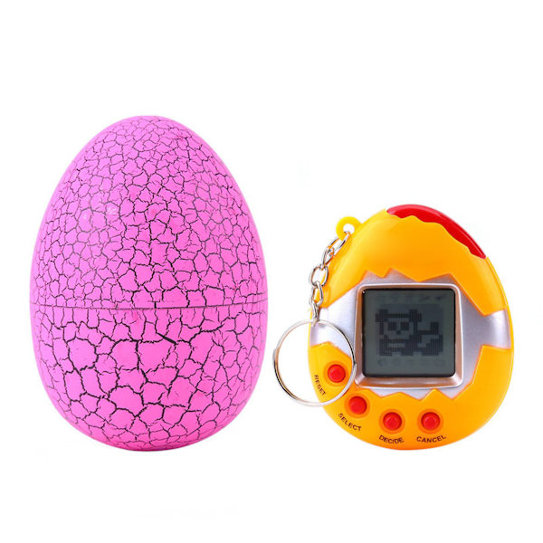 Elektroniska leksaker för barn Crack Eggshell Virtuell digital handhållen spelmaskin för husdjur (rosa)