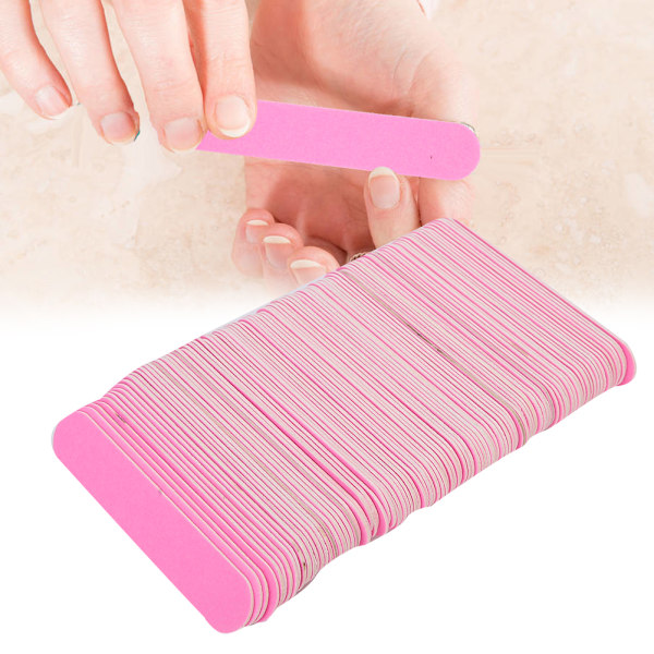 100 st Nagelfil Dubbelsidig Nagelbuffert Slipning Buffning Polerremsa Manikyrverktyg Rosa