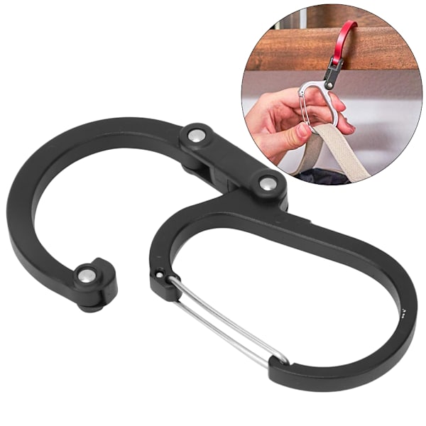 Aluminium D-Ring Karabiner Udendørs Rejse Hurtig Hængende Ekstern Spænde Sikkerhedsudstyr til Klatring Camping Sort