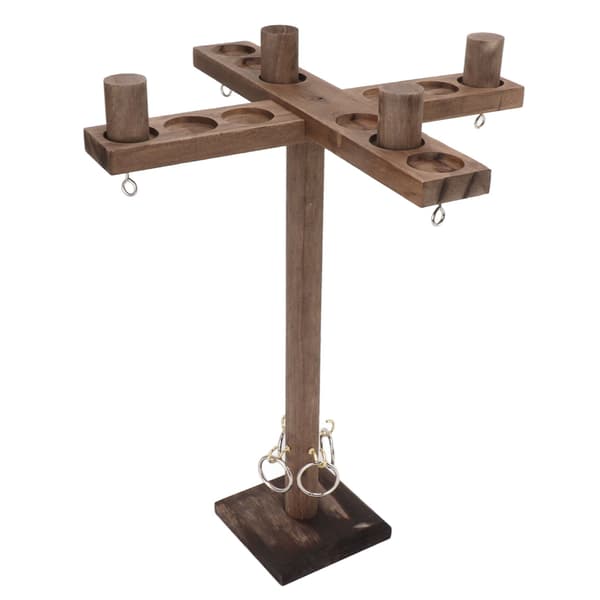 Hook and Ring Game for Four Players Wooden Hooks Fast Interactive Game for Party Bar