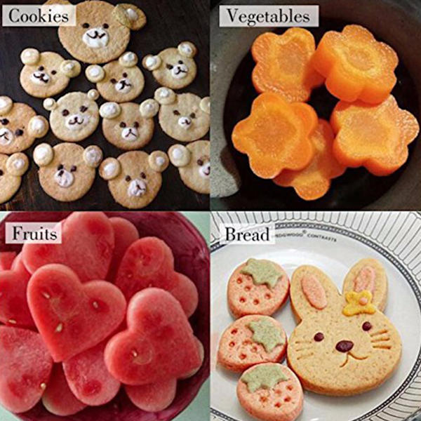 9st Frukt Grönsaksskärare Formar Tecknad Cutter Form Blommor Kaka Kex Skärform Verktyg Fondant Bakverksformar