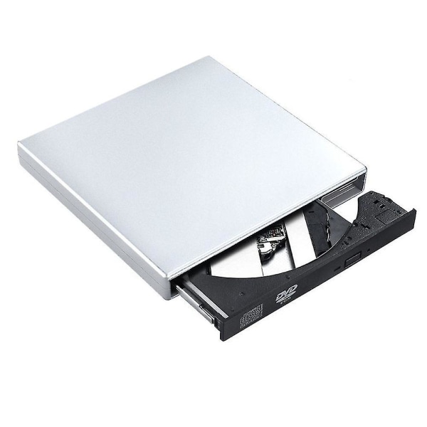 Extern CD/dvd +/-rw-enhet USB 2.0 Type-c Premium Portabel DVD CD-ROM-spelare Läsare Skrivare Brännare Optisk enhet för Apple Mac Macbook Pro/ Air, Windo Gray