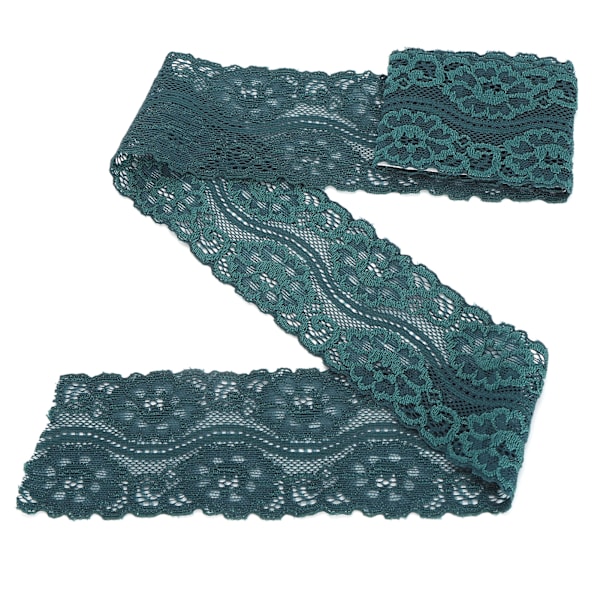 Blommönstrad Spetsband Dekoration Kläder DIY Hantverk 10 Yard 5cm Bredd Atrovirens