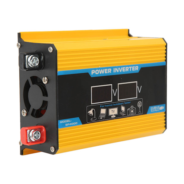 300W Modifierad Sine Wave Inverter USB Car Power Inverter Adapter LED Display 12V till 220V Gul