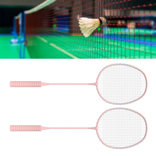 Badmintonracketset för utomhusspel på bakgården inklusive 2 racketar 3 nylonfjädrar 1 bärväska för nybörjare Vuxna Rosa