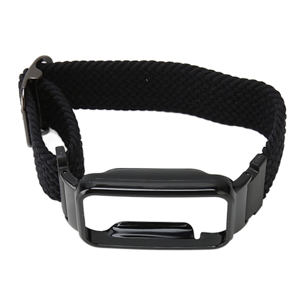 Flätad Loop Strap för Mi Band 7 Pro Justerbar Elastisk Nylon Loop Armband med Skyddsram Svart Bandfodral