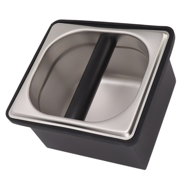 Kaffe Knock Box Kaffelåda i Gummi med Avtakbar Maltbeholder i Rustfritt Stål for Cafe Bar S