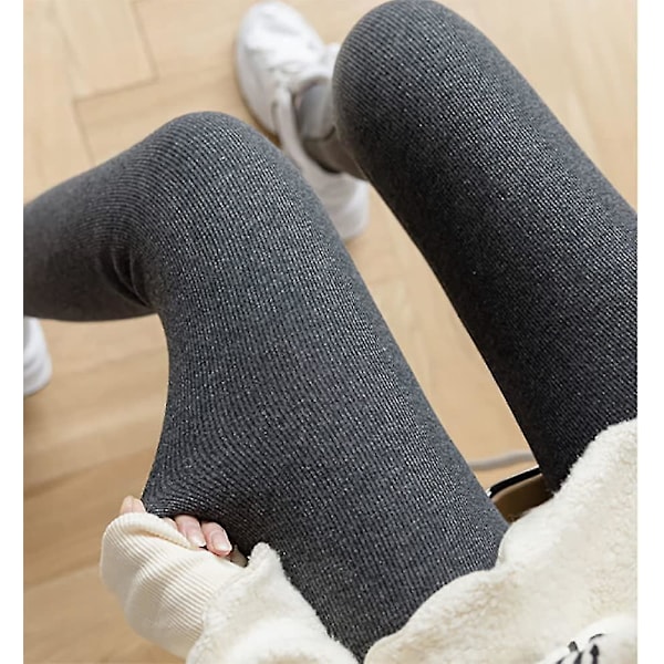 Vinter Kvinders Ensfarvede Fleece Leggings, Termiske Slanke Strømpebukser (Sort, Størrelse M-XXL)