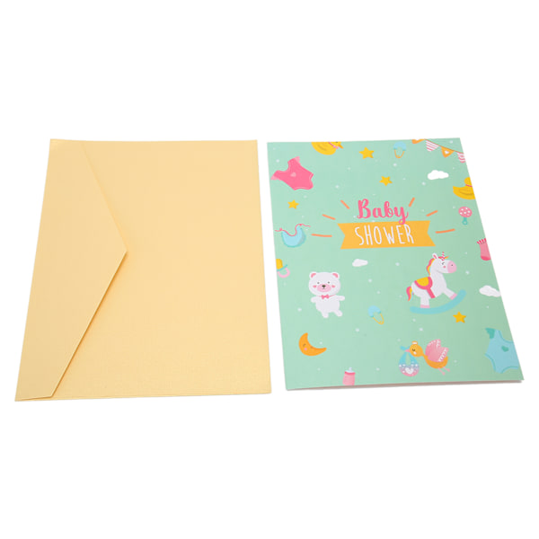 3D Baby Shower Kort Tegneseriestil Tykt Papir Holdbar Detaljeret Tekstur 3D Lykønskningskort til Fest Jubilæum Helligdag