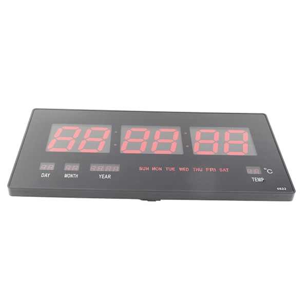 Digital vægur LED Elektrisk kalender Vægur med Noctilucence Hjem soveværelse Kontor EU-stik 110‑220V