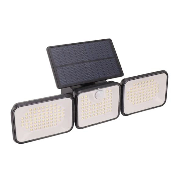 Solar utomhusljus 180 lysdioder 6000 till 7000K Superbright 3 justerbart huvud IP65 utomhus rörelsesensorlampa