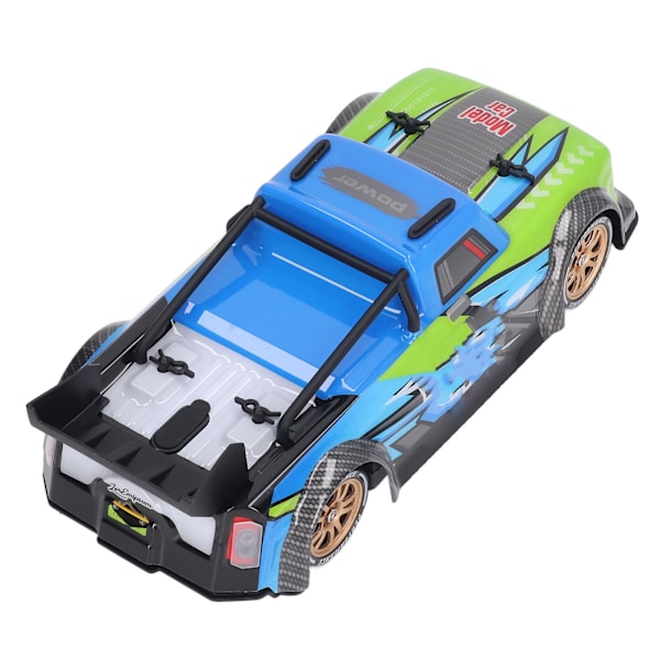 Fjernstyrt Driftbil med LED-lys 1/16 Skala RC Sportracerbil med eksoslyd for voksne Barn Blå