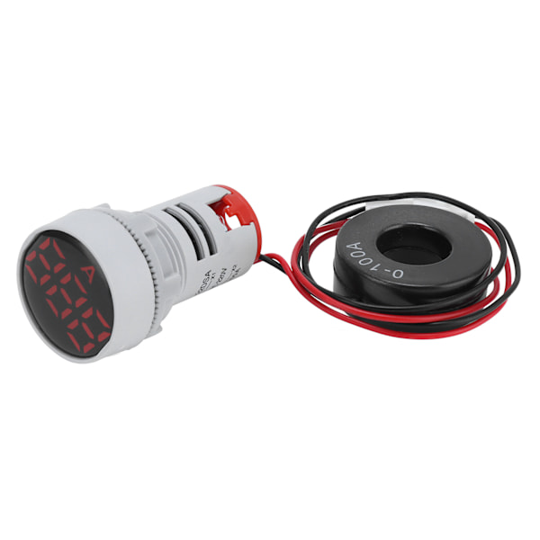 Digital strömmätare Kristallpanel Amperemeter Rund signalindikator AC 220V AD16‑22DSARed
