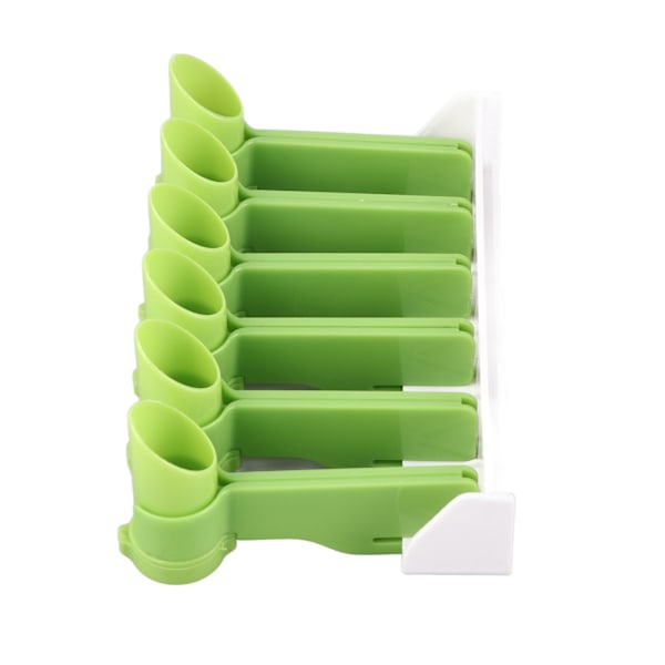 Kryddpåse Clip Rack Roterbar väggmonterad kryddpåse Cliphållare med dispenseringsstängning för kök 6 hål Pure Green One Size