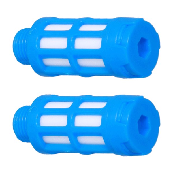 Pneumatisk støjdæmper i plast Luftledning Flow Control Udstødningsstøjdæmper Kompressor Fitting Blue50Pcs PSU-01