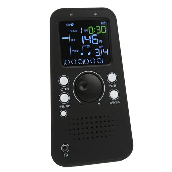 Electronic Digital Metronome Universal Smart Bluetooth Metronome for Guitar Piano Drum Violin Instrument Black