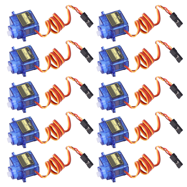 10 stk servomotor med fast vinge Flyvemodel Fjernbetjening DIY Server Driver Modul SG90