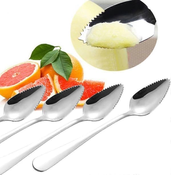 Grapefrugtskeer med takket kant, Grapefrugtske i rustfrit stål med