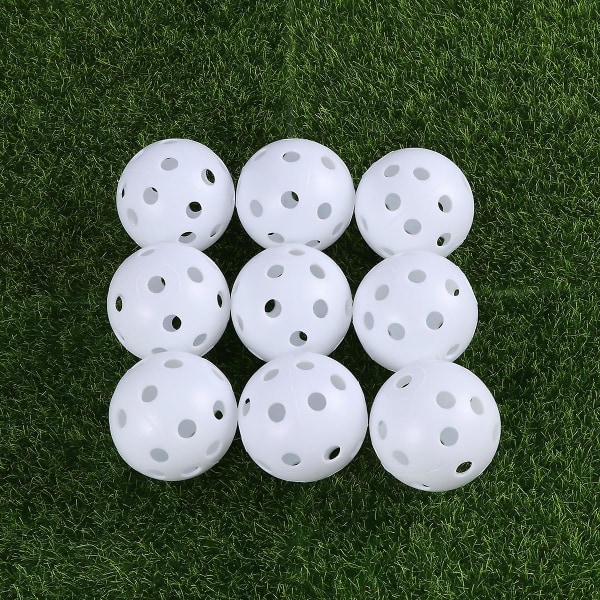10 stk luftstrøm hule golfballer for golftrening (hvit)