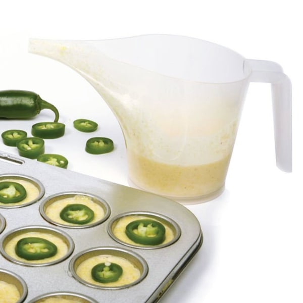 1000 ml trattkanna Transparent mätkopp med munspets för syltsmetssirap