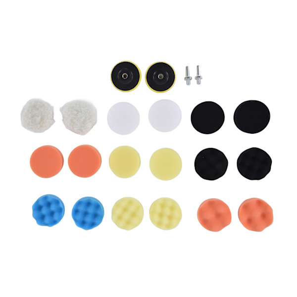 22st Buffing Pads ABS Sponge Car Polishing Pad Kit för vaxning Slipning Tätningsglasyr 3in