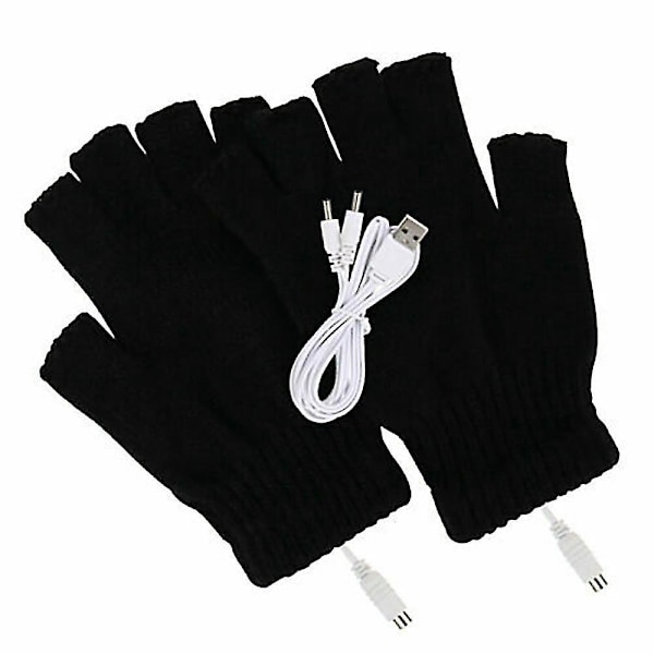 Oppvarmede USB-hansker for vinterarbeid - Termisk håndvarmer (Full og halv finger)